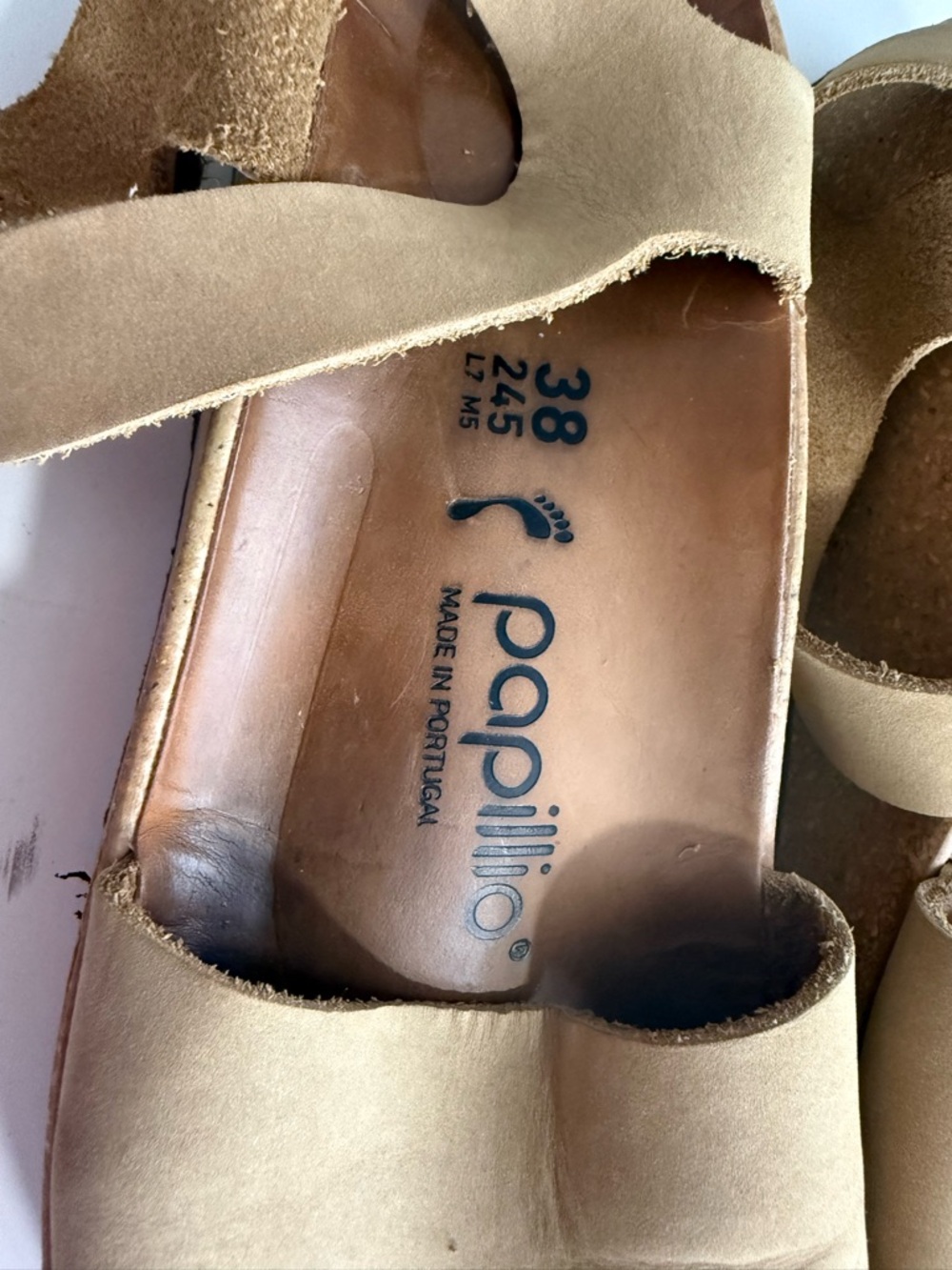 Birkenstock Papillio Glenda Tan Cork Platform Sandals with Gold Buckle - Picture 5 of 7
